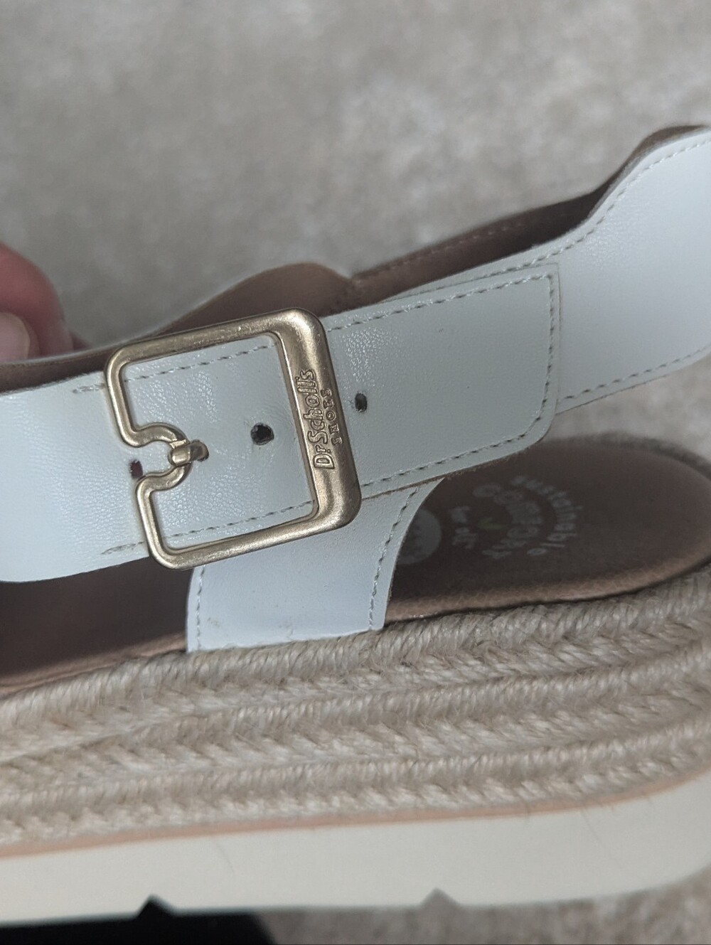 Dr. Scholl's White Triple-Strap Espadrille Platform Sandals - Sz 10 - Picture 6 of 9